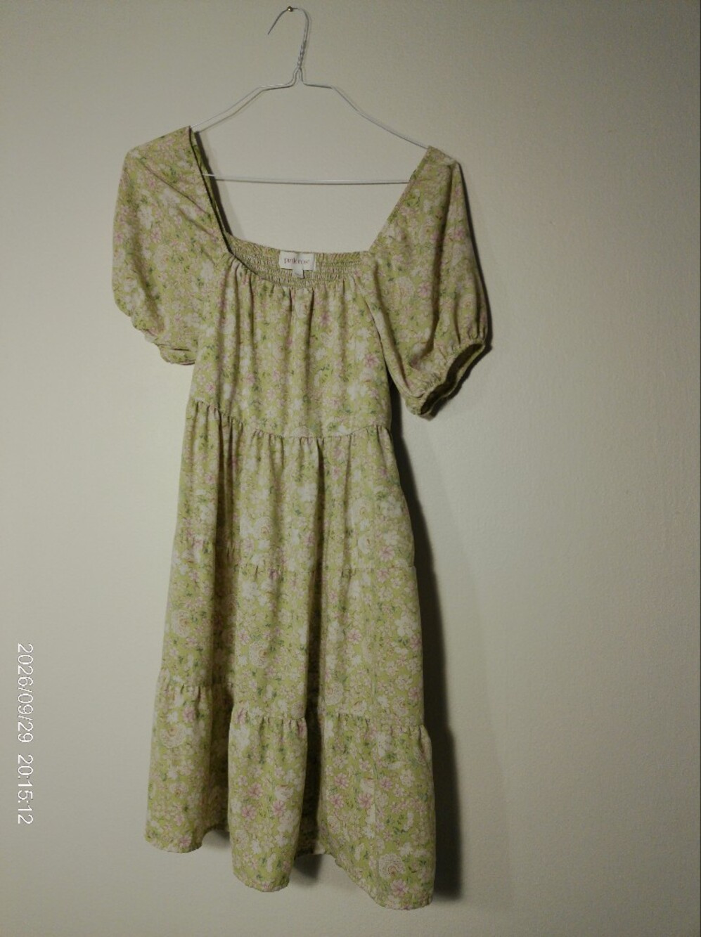 Pink Rose smocked ditsy floral mini dress